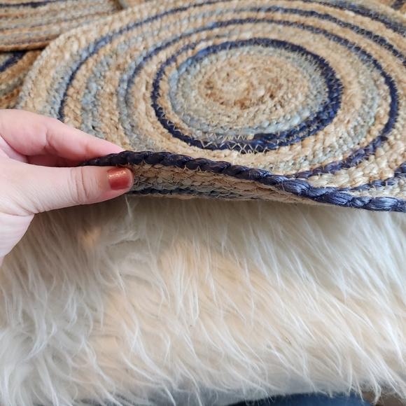 Hobby Lobby Dining Hobby Lobby Round Woven Just Tan Blue Placemat 4